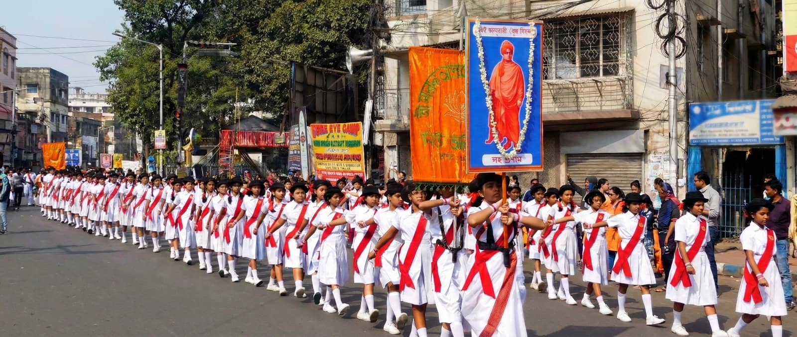 School students enjoying happy moments